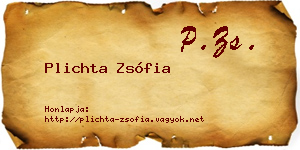 Plichta Zsófia névjegykártya