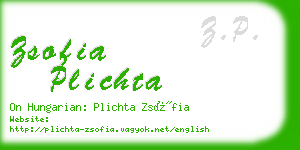 zsofia plichta business card